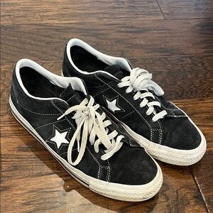 Black Star Converse Sneakers with White Accents